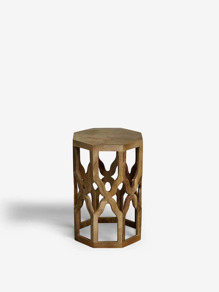 Natural Inder Solid Mango Wood Side Table - Image 5 of 5