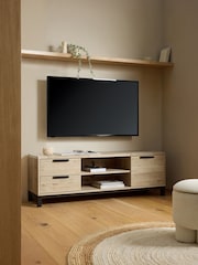 Light Bronx Oak Effect Up to 65 Inch TV Unit - Image 1 of 6