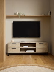 Light Bronx Oak Effect Up to 65 Inch TV Unit - Image 2 of 6