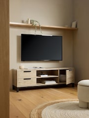 Light Bronx Oak Effect Up to 65 Inch TV Unit - Image 3 of 6