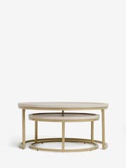 Light Valencia Mango Wood Nest of 2, Round Coffee Table - Image 3 of 6