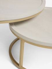 Light Valencia Mango Wood Nest of 2, Round Coffee Table - Image 6 of 6