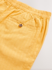 Yellow Linen Knee length Shorts - Image 4 of 4