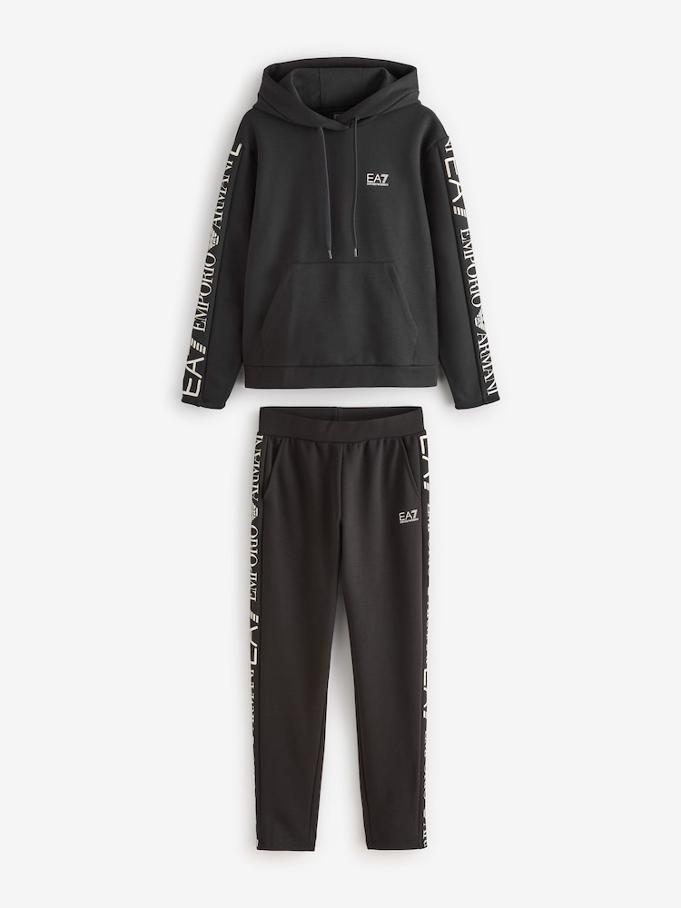 Negro - Emporio Armani EA7 Logo Tape Tracksuit - Imagen 1 de 3
