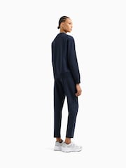 Синий хлопковый спортивный костюм с логотипом Emporio Armani EA7 - Изображение 3 из 11