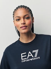 Синий хлопковый спортивный костюм с логотипом Emporio Armani EA7 - Изображение 5 из 11