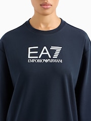 Синий хлопковый спортивный костюм с логотипом Emporio Armani EA7 - Изображение 6 из 11