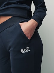 Синий хлопковый спортивный костюм с логотипом Emporio Armani EA7 - Изображение 7 из 11