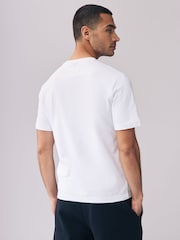 Белый - Armani футболка из 100% хлопка с фактурным логотипом Emporio EA7 - Image 2 of 5