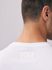 Белый - Armani футболка из 100% хлопка с фактурным логотипом Emporio EA7 - Image 4 of 5