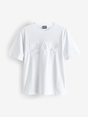 Белый - Armani футболка из 100% хлопка с фактурным логотипом Emporio EA7 - Image 5 of 5