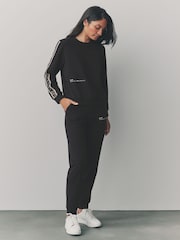 Emporio Armani EA7 Logo Tape Black Tracksuit - Image 1 of 10