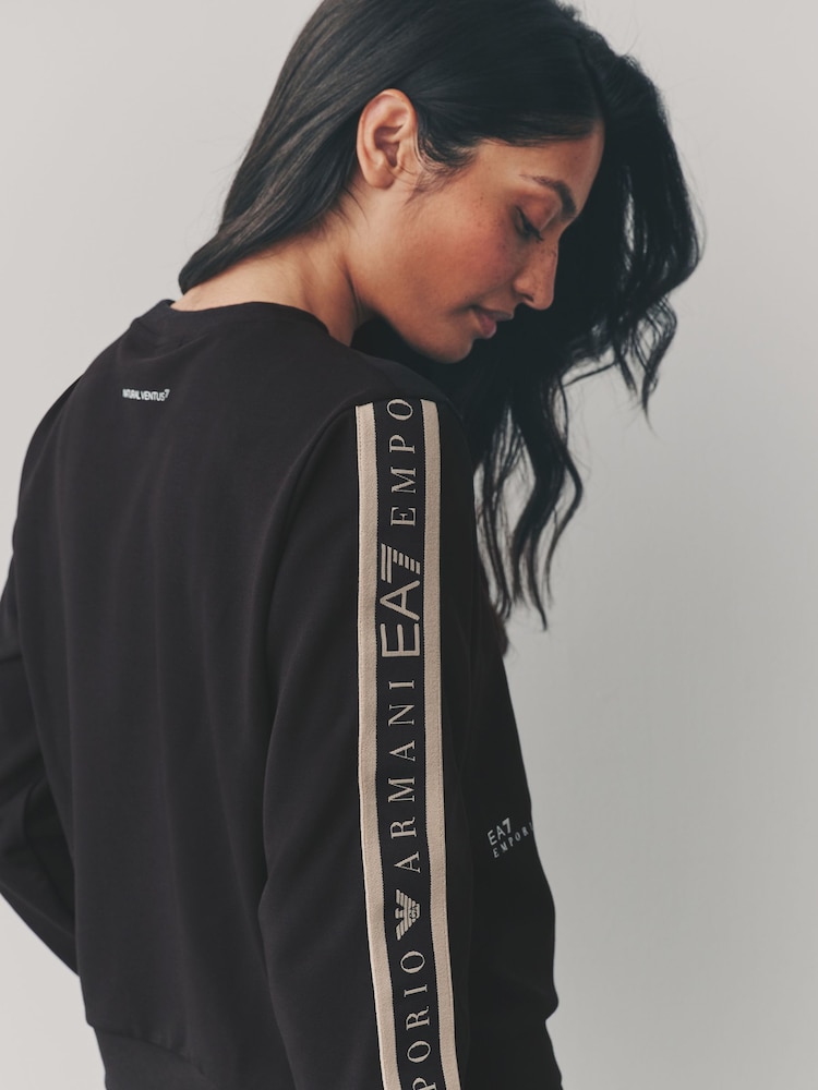 Emporio Armani EA7 Logo Tape Black Tracksuit - Image 4 of 10