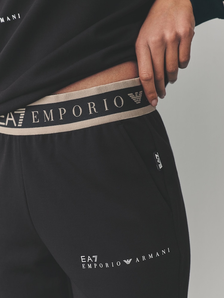 Emporio Armani EA7 Logo Tape Black Tracksuit - Image 7 of 10