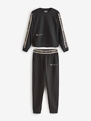 Emporio Armani EA7 Logo Tape Black Tracksuit - Image 8 of 10