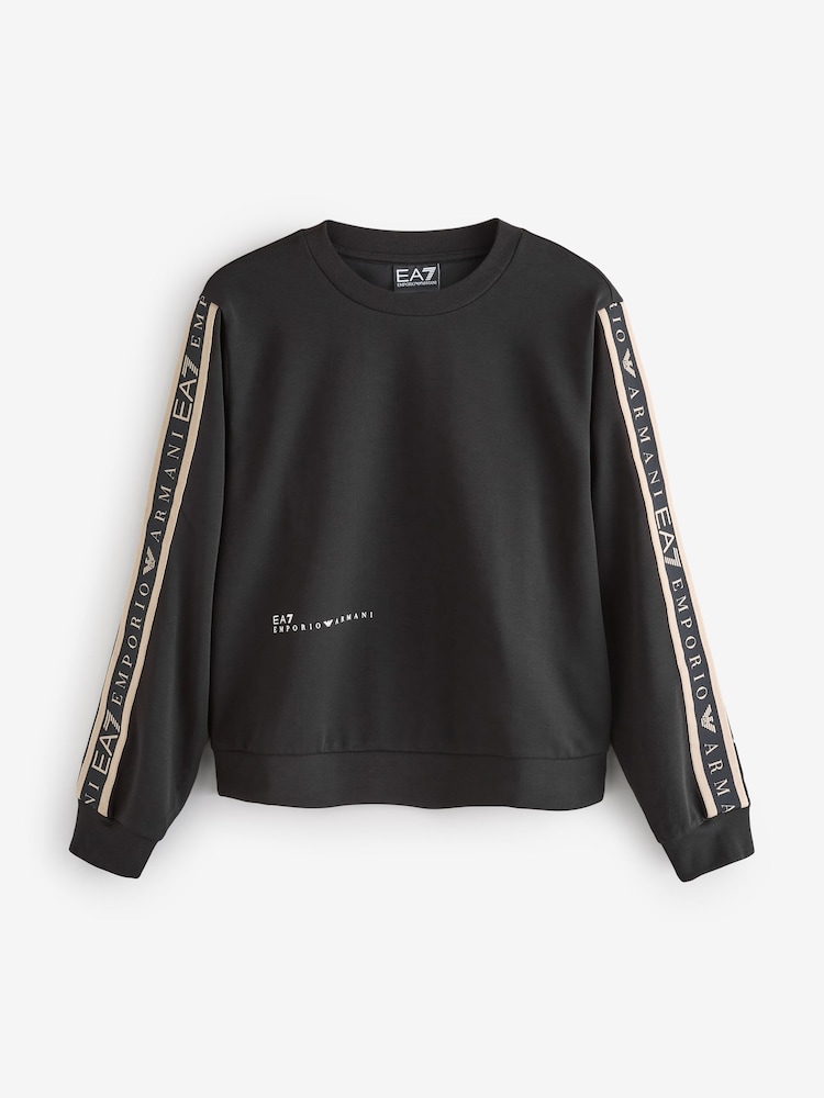 Emporio Armani EA7 Logo Tape Black Tracksuit - Image 9 of 10