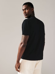 Emporio Armani EA7 Textured Logo 100% Cotton Black T-Shirt - Image 2 of 4