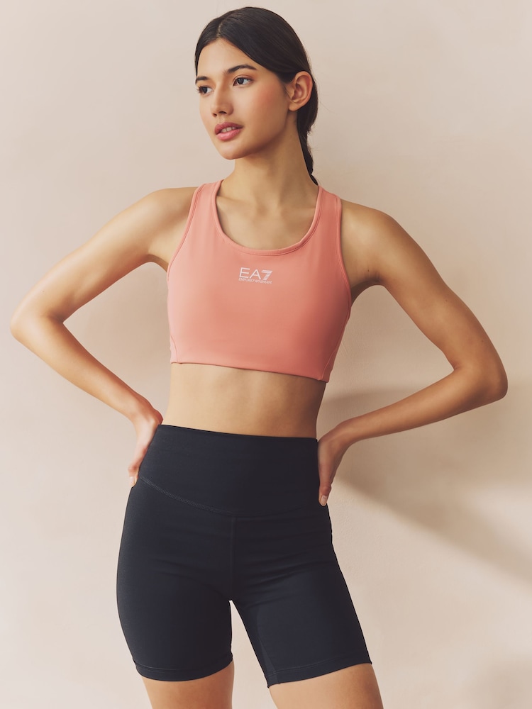 Розовый спортивный бюстгальтер с логотипом Emporio Armani EA7 - Image 1 of 5