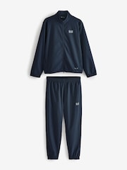 Emporio Armani EA7 Blue Logo Full Zip Tracksuit - Image 1 of 3