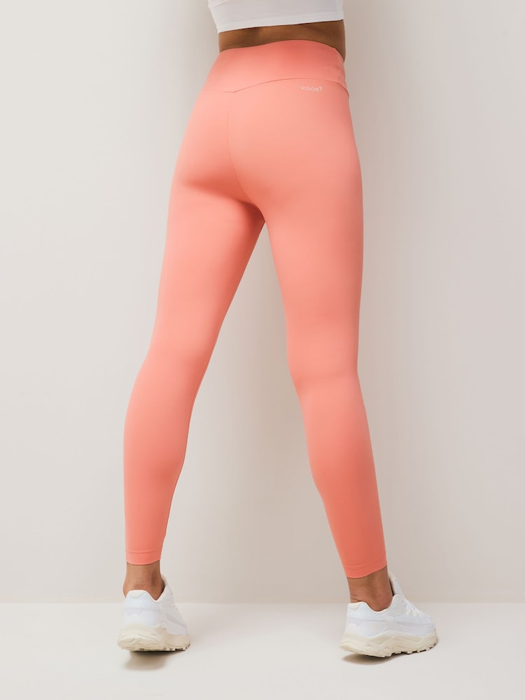 Emporio Armani EA7 Pink Logo Stretch Long Leggings - Image 2 of 5