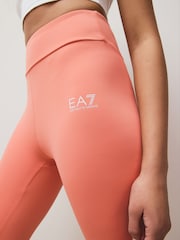 Emporio Armani EA7 Pink Logo Stretch Long Leggings - Image 3 of 5