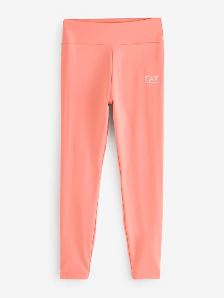 Emporio Armani EA7 Pink Logo Stretch Long Leggings - Image 5 of 5
