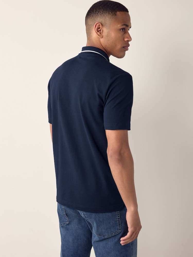 Emporio Armani EA7 Logo Detail Polo Shirt - Image 2 of 4 Emporio Armani EA7 Logo Detail Polo Shirt - Image 2 of 4