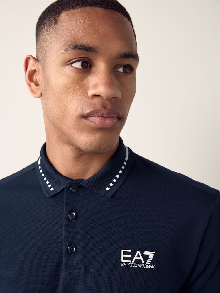 Emporio Armani EA7 Logo Detail Polo Shirt - Image 3 of 4