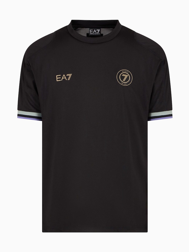 Emporio Armani EA7 Football Inspired Black T-Shirt - Image 5 of 5