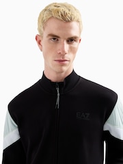 Emporio Armani EA7 Full Zip Contrast Logo 100% Cotton Black Tracksuit - Image 4 of 8