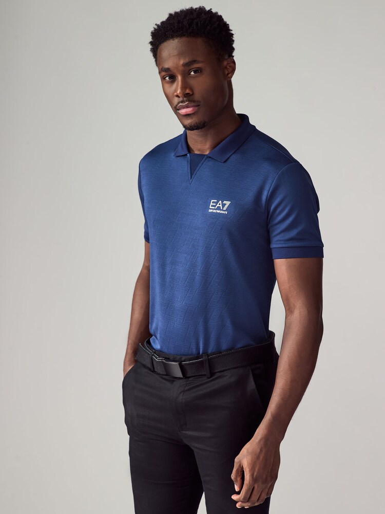 أزرق - قميص بولو مزين بشعار كلاسيكي من Emporio Armani Ea7 ‎ - صورة 1 من 4