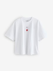 Emporio Armani Logo Label Textured 100% Cotton White T-Shirt - Image 1 of 2