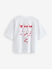 Emporio Armani Logo Label Textured 100% Cotton White T-Shirt - Image 2 of 2