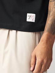 Emporio Armani EA7 Boxy Logo Back Graphic 100% Cotton Black T-Shirt - Image 4 of 5