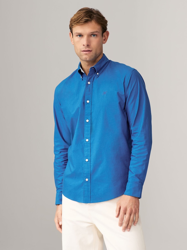 Cobalt Blue Regular Fit Long Sleeve Oxford Shirt - Image 1 of 7