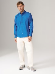 Cobalt Blue Regular Fit Long Sleeve Oxford Shirt - Image 2 of 7