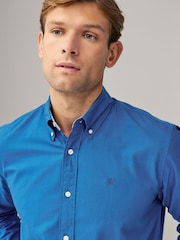 Cobalt Blue Regular Fit Long Sleeve Oxford Shirt - Image 3 of 7