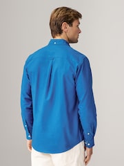 Cobalt Blue Regular Fit Long Sleeve Oxford Shirt - Image 4 of 7