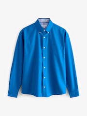 Cobalt Blue Regular Fit Long Sleeve Oxford Shirt - Image 5 of 7