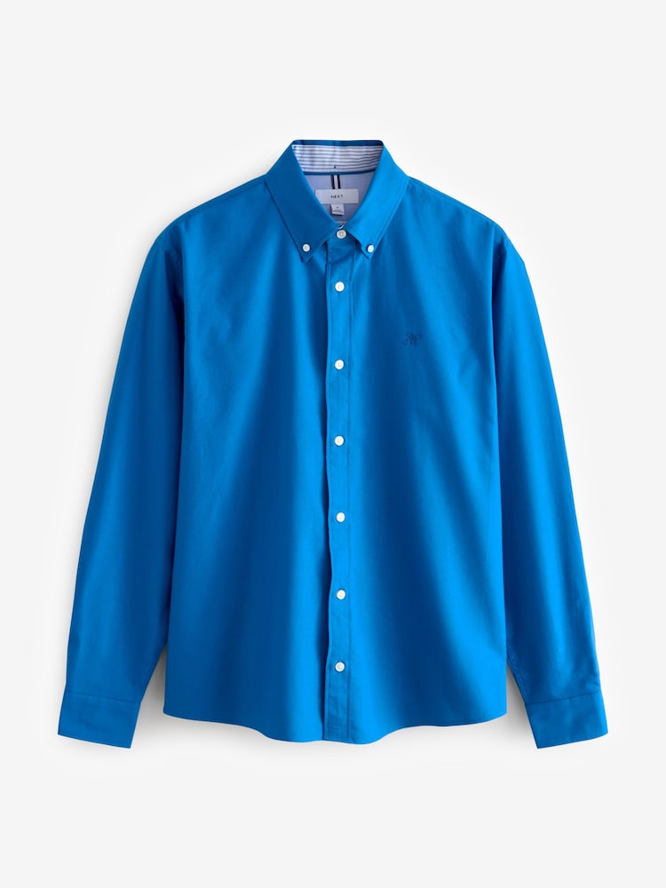 Bleu cobalt - Ajustement régulier - Chemise Oxford à manches longues - Image 5 of 7