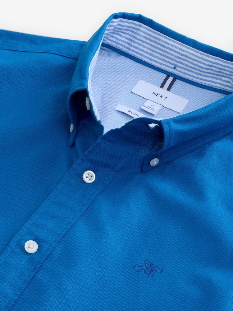 Bleu cobalt - Ajustement régulier - Chemise Oxford à manches longues - Image 6 of 7