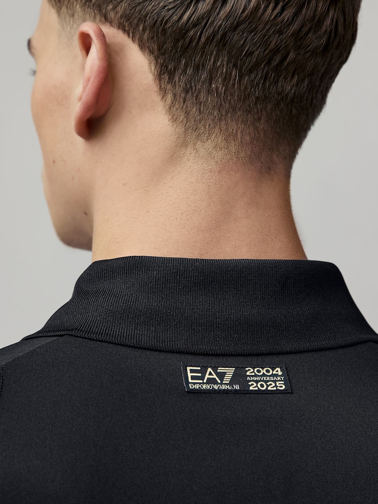 Emporio Armani EA7 Sports Inspired Black Polo Shirt - Image 3 of 4