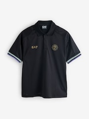 Emporio Armani EA7 Sports Inspired Black Polo Shirt - Image 4 of 4