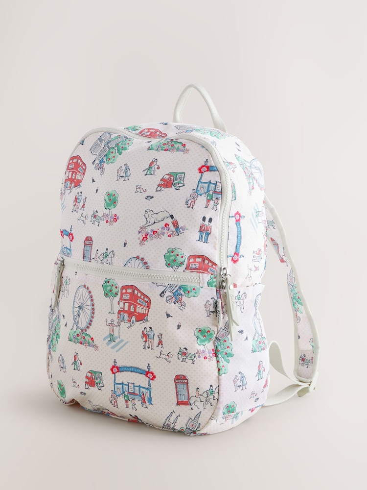 Cath Kidston Ecru London Foldaway Backpack - Image 1 of 8