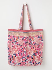 FatFace Dark Pink 100% Cotton Reversible Tote Bag - Image 1 of 4