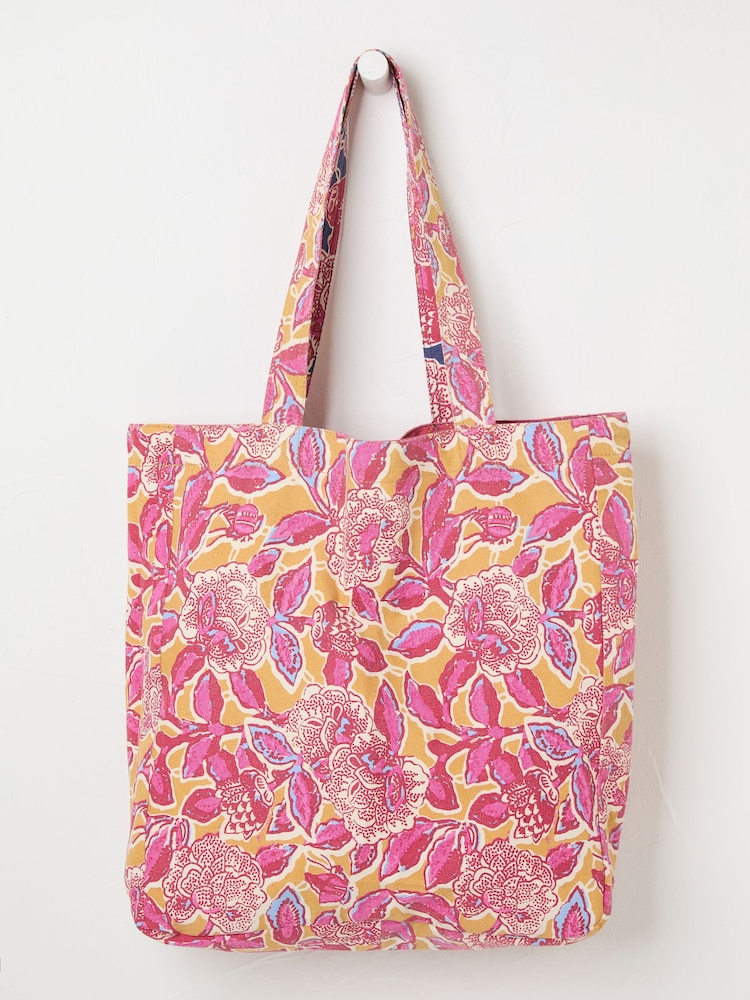 FatFace Dark Pink 100% Cotton Reversible Tote Bag - Image 2 of 4