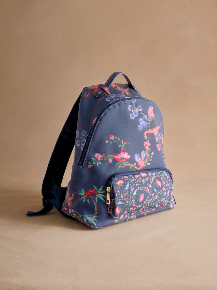 Cath Kidston Navy Birds Curve Backpack - Image 1 of 3