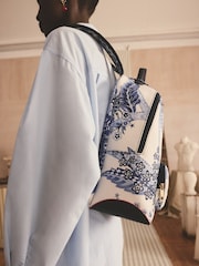 Cath Kidston Blue/White Floral Curve Backpack - Image 3 of 4