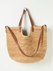 FatFace Natural Raffia Tote Bag - Image 1 of 2