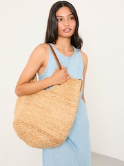 FatFace Natural Raffia Tote Bag - Image 3 of 5
